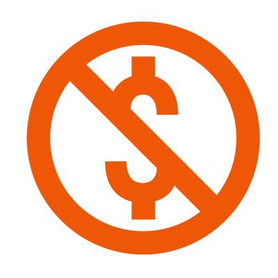 No online booking fees icon